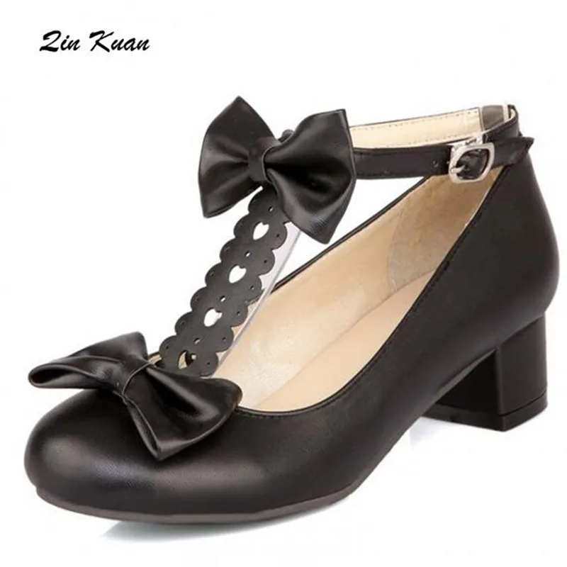 Ladies Fashion Round Toe T Strap High Heel Shoes New Arrival Women Leather Bow Ties Pumps Fashion Plus Size 34-43 QKP0102A
Ladies Fashion Round Toe T Strap High Heel Shoes New Arrival Women Leather Bow Ties Pumps Fashion Plus Size 34-43 QKP0102A