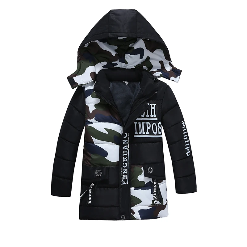 10 Bibihou 2017 girls parka Baby Boys Winter Coat Baby Boys Cotton Fashion camouflage Winter Jacket Outwear Kids Warm Cotton Padded