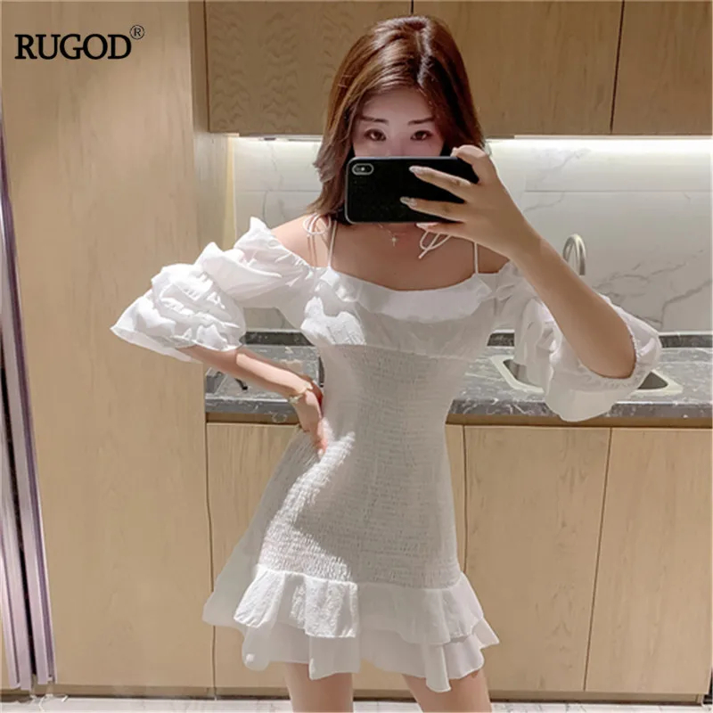 RUGOD 2019 korea summer women solid white slash neck super fairy dresses empire waist casual lady vestidos
RUGOD 2019 korea summer women solid white slash neck super fairy dresses empire waist casual lady vestidos