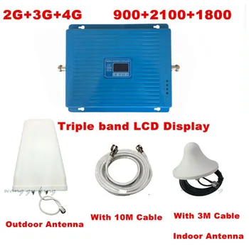 LCD display2G 3G 4G GSM repeater 900 WCDMA 2100 LTE 1800 Tri Band cellular Signal Booster 70dB Gain gsm Repeater 3G 4G Amplifier
LCD display2G 3G 4G GSM repeater 900 WCDMA 2100 LTE 1800 Tri Band cellular Signal Booster 70dB Gain gsm Repeater 3G 4G Amplifier