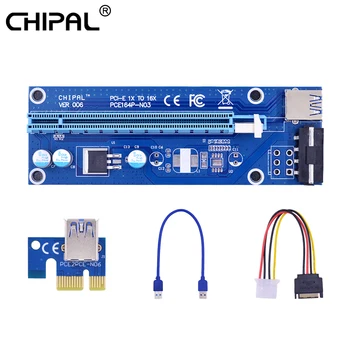 CHIPAL 10pcs 0.3M PCI-E Riser Card PCIE 1X to 16X Extender with USB 3.0 Cable / SATA to 4Pin Power Cord for Mining
CHIPAL 10pcs 0.3M PCI-E Riser Card PCIE 1X to 16X Extender with USB 3.0 Cable / SATA to 4Pin Power Cord for Mining