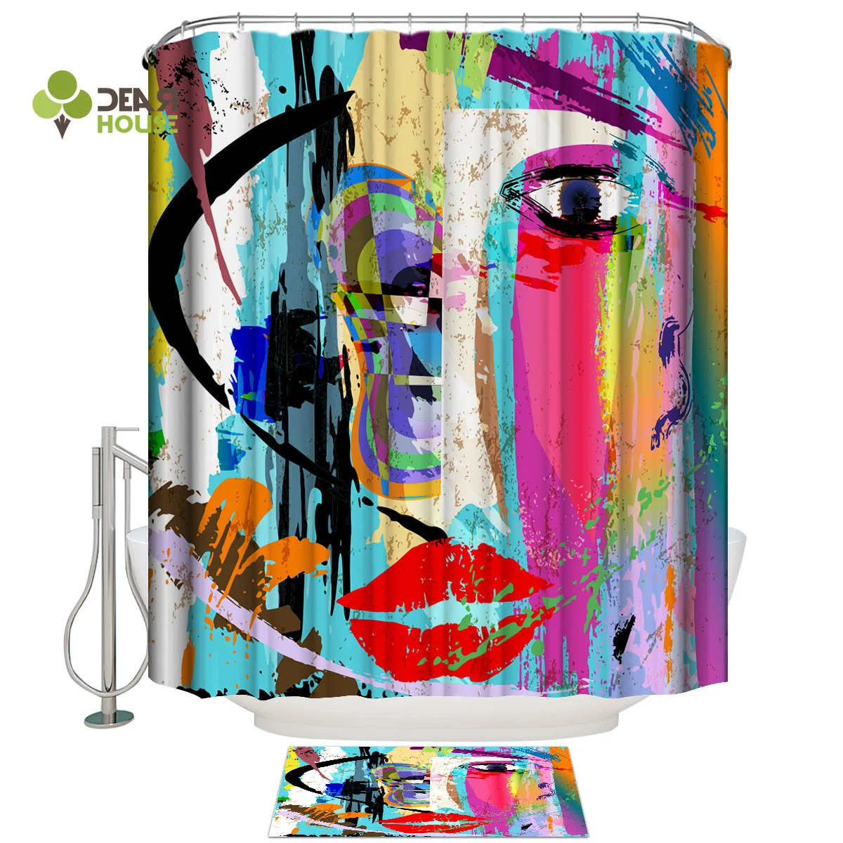 Dearhouse Abstract Art Eyes Lips Wall Bathroom Mat With Shower Curtain Shower Curtain Doormat Sets Bathroom Accessory Sets Water
Dearhouse Abstract Art Eyes Lips Wall Bathroom Mat With Shower Curtain Shower Curtain Doormat Sets Bathroom Accessory Sets Water