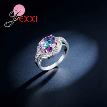 Charm 925 Sterling Silver Rainbow Crystal Wedding Engagement Rings For Woman Fashion Bridal Jewelry With Cubic Zircon
Charm 925 Sterling Silver Rainbow Crystal Wedding Engagement Rings For Woman Fashion Bridal Jewelry With Cubic Zircon