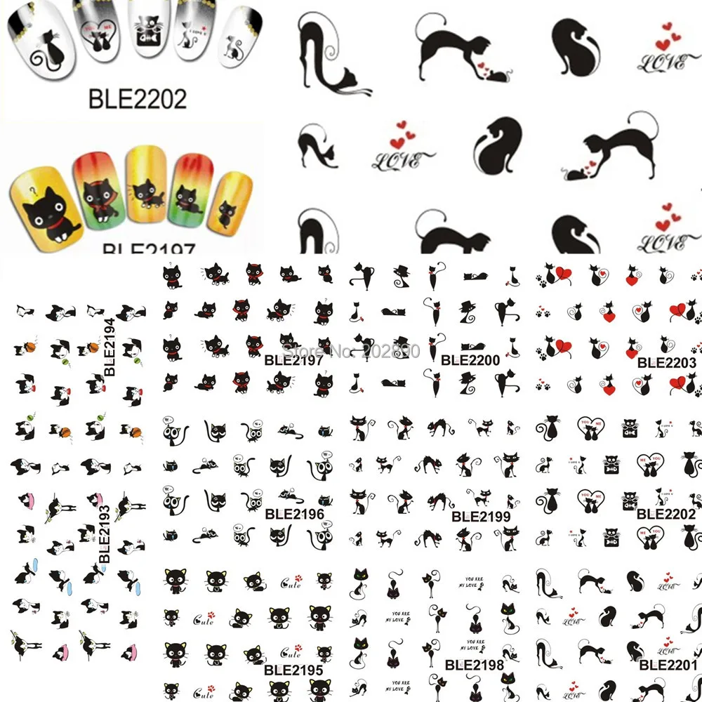 11pcs New Lovely Cartoon Cat Nail Stickers Water Transfer French Tips Manicure Pedicure DIY Stencils Watermark TRBLE2193-2203
11pcs New Lovely Cartoon Cat Nail Stickers Water Transfer French Tips Manicure Pedicure DIY Stencils Watermark TRBLE2193-2203