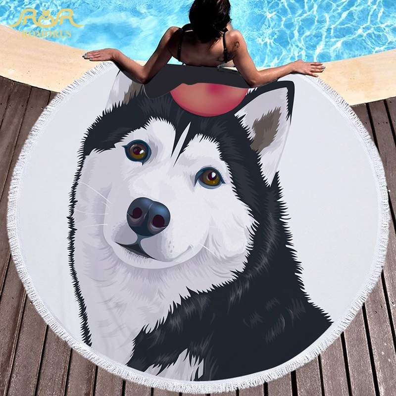 ROMORUS Round Beach Towel 150CM Large Microfiber Husky Dog Printed Bath Towel Thick Terry Cloth Tassel Blanket Picnic Yoga Mat
ROMORUS Round Beach Towel 150CM Large Microfiber Husky Dog Printed Bath Towel Thick Terry Cloth Tassel Blanket Picnic Yoga Mat
