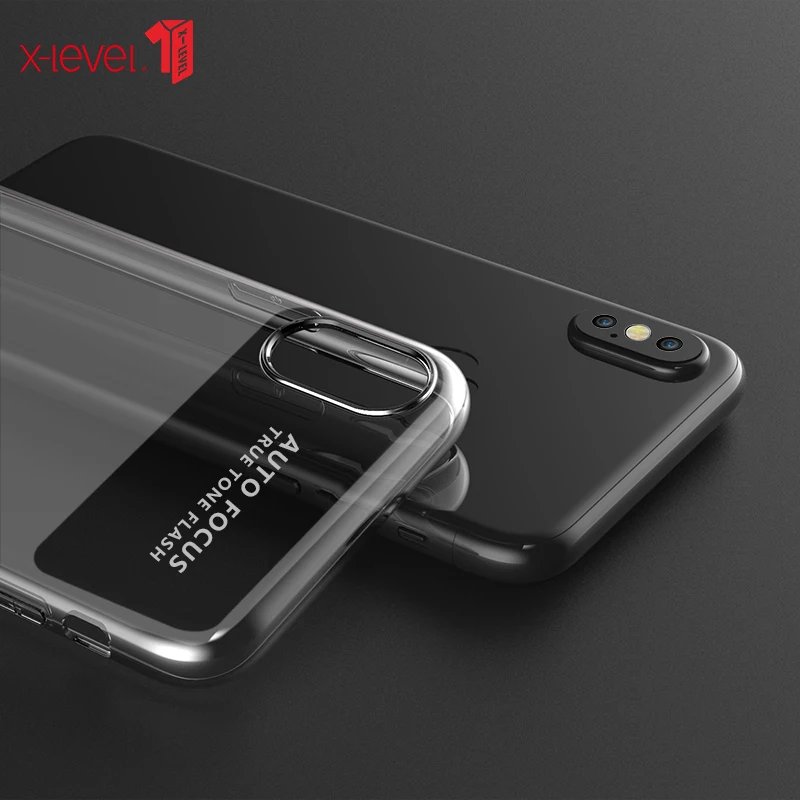 X Level мягкий прозрачный чехол для iPhone XS Max XR роскошный противоударный ТПУ накладка