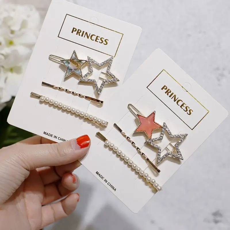 3Pcs/Set Korean Women Imitation Pearl Spiral Hairpins Colored Acetate Five-Pointed Star Rhinestone Hair Clip Side Bangs Barrette
3Pcs/Set Korean Women Imitation Pearl Spiral Hairpins Colored Acetate Five-Pointed Star Rhinestone Hair Clip Side Bangs Barrette