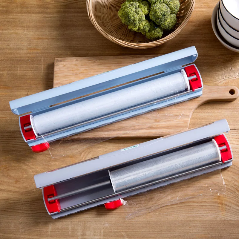 Refillable Food Plastic Wrap Dispenser Kitchen Tool Foil Cling Film Wrap Dispenser Plastic Sharp Cutter Storage Holder
Refillable Food Plastic Wrap Dispenser Kitchen Tool Foil Cling Film Wrap Dispenser Plastic Sharp Cutter Storage Holder