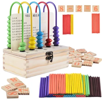 Wooden Count Bar Sticks Digital Number Symbol Storage Box Kids Math Arithmetic Game Toddler Beads Abacus Computing Rack Toy
Wooden Count Bar Sticks Digital Number Symbol Storage Box Kids Math Arithmetic Game Toddler Beads Abacus Computing Rack Toy