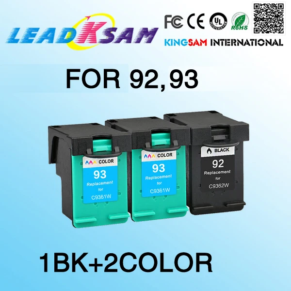 1BK+2COLOR Ink Cartridge compatible for hp92 93 replace for 92 93 Deskjet 5440 5442 5443 D4160 PSC 1507 1510 C3150 C3180
1BK+2COLOR Ink Cartridge compatible for hp92 93 replace for 92 93 Deskjet 5440 5442 5443 D4160 PSC 1507 1510 C3150 C3180