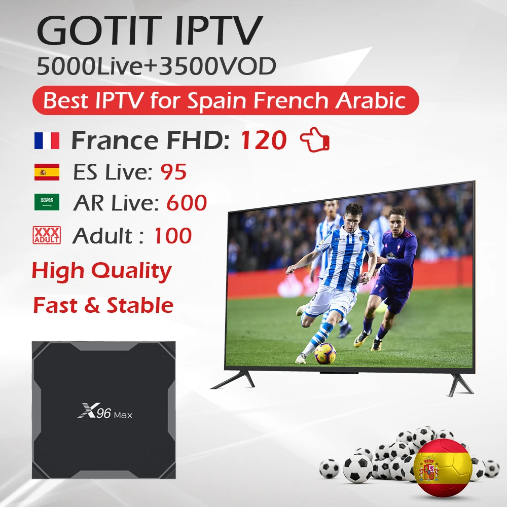 New X96 MAX Android 8.1 TV Box 4G/64G Dual WiFi 2.4G/5G 4K +1 Year Free Arabic French IPTV France Francais IPTV Adult IPTV Box
New X96 MAX Android 8.1 TV Box 4G/64G Dual WiFi 2.4G/5G 4K +1 Year Free Arabic French IPTV France Francais IPTV Adult IPTV Box