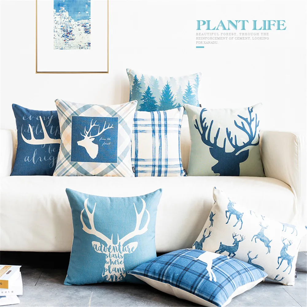 Nordic Style minimalist animals deer blue sofa pillow cushion cover office back cushion for sofa chair home living room
Nordic Style minimalist animals deer blue sofa pillow cushion cover office back cushion for sofa chair home living room