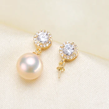 Elegant&Luxury Pearl Drop Earrings Fittings S925 Sterling Silver Pearl Earrings Components Silver&Gold Color 3Pairs/Lot
Elegant&Luxury Pearl Drop Earrings Fittings S925 Sterling Silver Pearl Earrings Components Silver&Gold Color 3Pairs/Lot