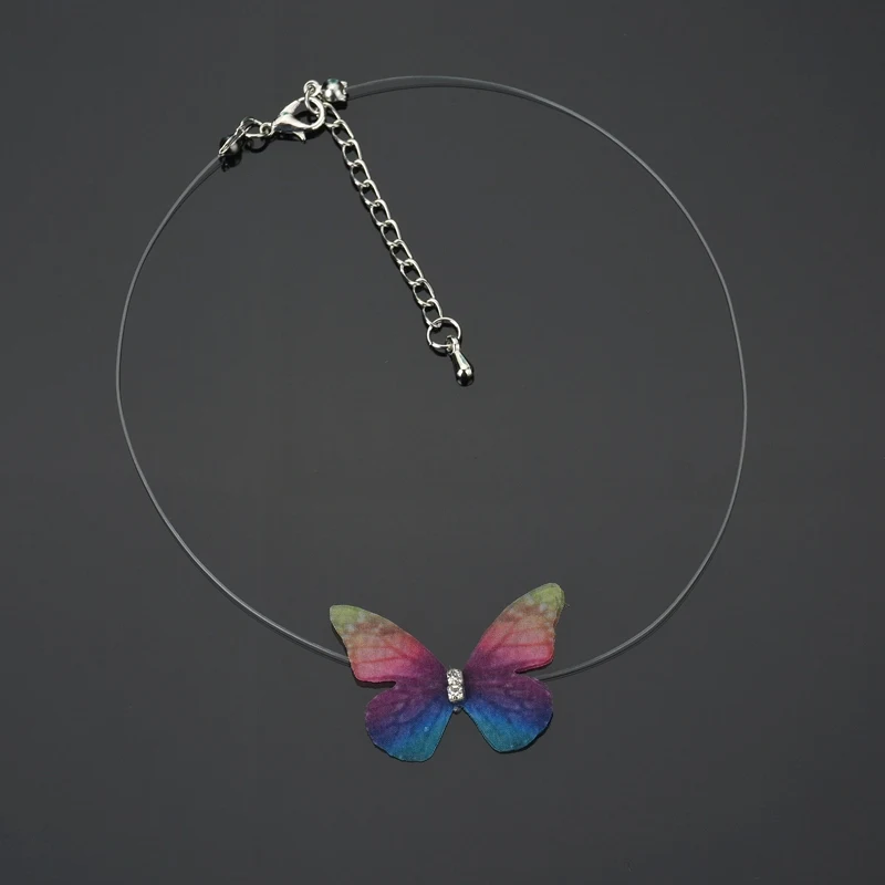 Terreau Kathy New Fashion Designer Crystal Colorful 3D Yarn Butterfly Chokers Invisible Fishline Silk Choker Necklace for Women
Terreau Kathy New Fashion Designer Crystal Colorful 3D Yarn Butterfly Chokers Invisible Fishline Silk Choker Necklace for Women