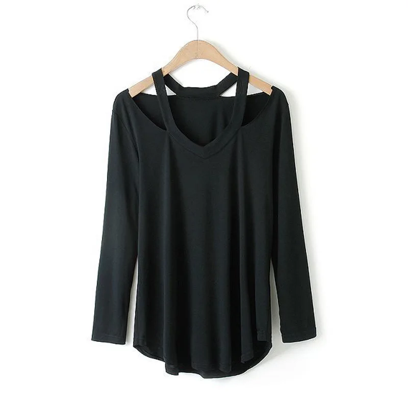 size S-2XL Women t Shirts woman brand femme Cotton bosco Strapless V Neck Long Sleeved T-shirt sexy Cotton slim tops y22
size S-2XL Women t Shirts woman brand femme Cotton bosco Strapless V Neck Long Sleeved T-shirt sexy Cotton slim tops y22