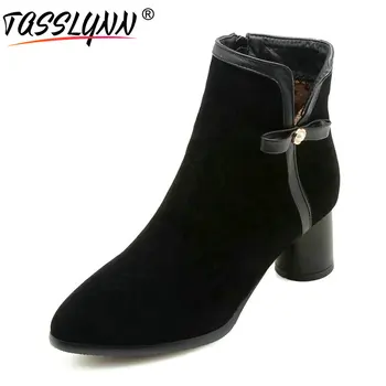 TASSLYNN 2019 Butterfly-knot Ankle Boots Women Pointed Toe Flock Winter Shoes Fashion Square High Heels Shoes Woman Size 34-43
TASSLYNN 2019 Butterfly-knot Ankle Boots Women Pointed Toe Flock Winter Shoes Fashion Square High Heels Shoes Woman Size 34-43