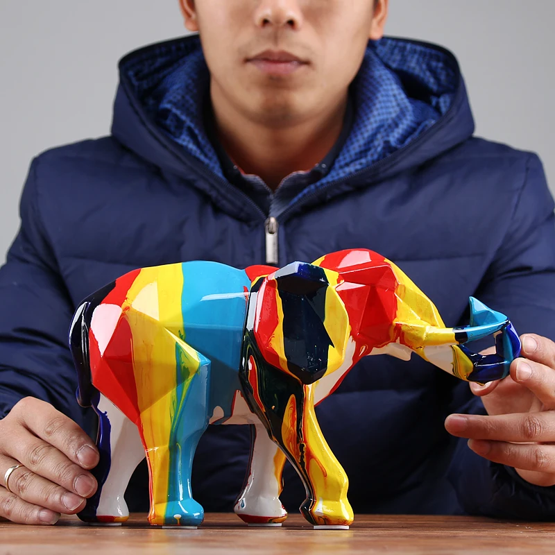 Natural Resin Elephant Mascot Colorful Colors Geometric Figures Home Decor Christmas Gifts Office Decoration L3308
Natural Resin Elephant Mascot Colorful Colors Geometric Figures Home Decor Christmas Gifts Office Decoration L3308