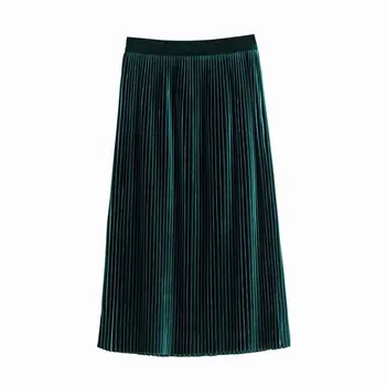 Women Spring Autumn Velvet Pleated Midi Skirts Ladies Festival Elegant Party Skirt Girls Yellow-Green Thick Soft Warm Faldas
Women Spring Autumn Velvet Pleated Midi Skirts Ladies Festival Elegant Party Skirt Girls Yellow-Green Thick Soft Warm Faldas