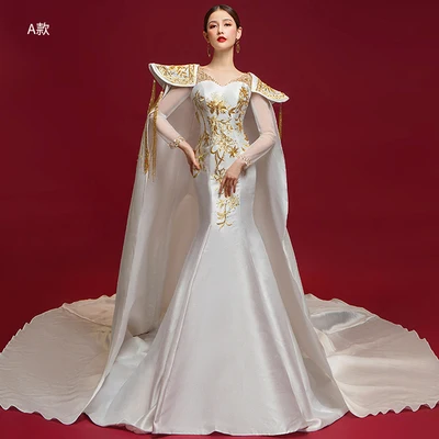 Hot Luxury White Queen Golden Embroidery Mermaid Dress Long Cape Beading Renaissance Gown Royal Queen Cosplay Can Customs Sizel
Hot Luxury White Queen Golden Embroidery Mermaid Dress Long Cape Beading Renaissance Gown Royal Queen Cosplay Can Customs Sizel