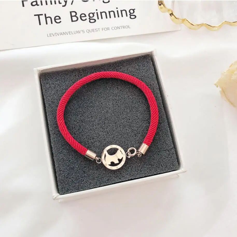 2018 Trendy Ethnic Style Rose Gold Colorred Rope Dog Bracelet Gold Titanium Steel Cartoon Red Rope Women Girl
2018 Trendy Ethnic Style Rose Gold Colorred Rope Dog Bracelet Gold Titanium Steel Cartoon Red Rope Women Girl