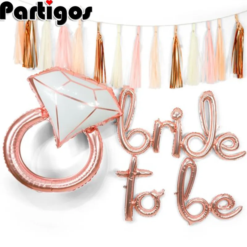 Giant Rose Gold Diamond Ring Foil Balloon Bride to Be Balloon Helium Ballon Bridal Shower Supplies Wedding Engagement Decoration 
Giant Rose Gold Diamond Ring Foil Balloon Bride to Be Balloon Helium Ballon Bridal Shower Supplies Wedding Engagement Decoration