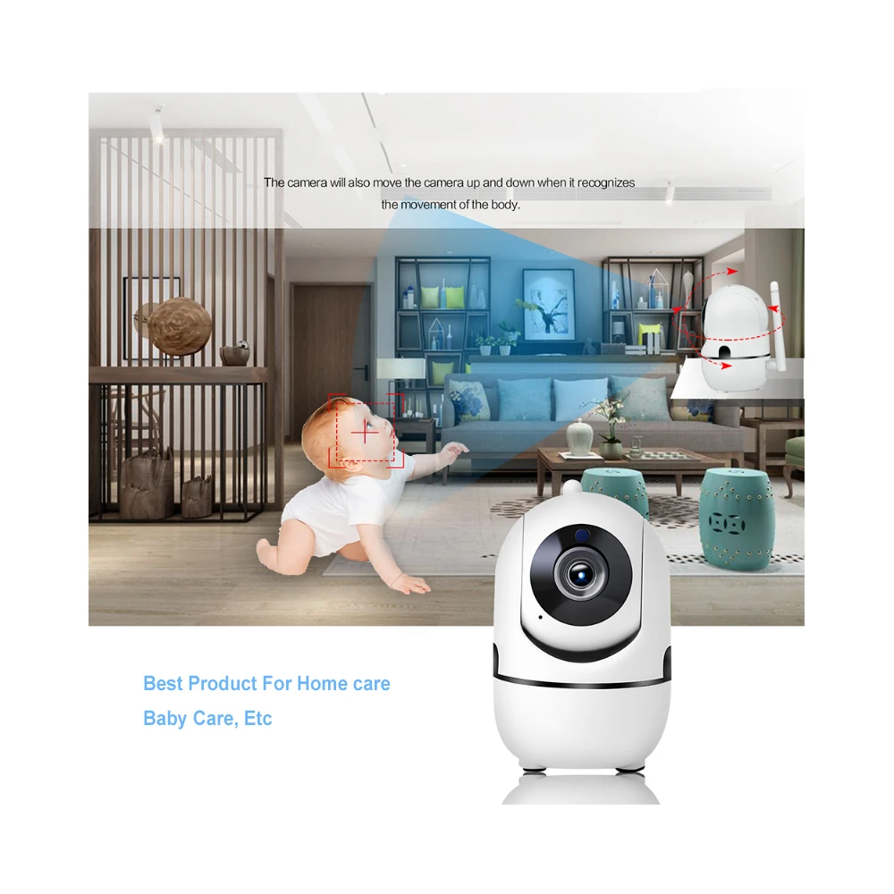 1MP HD 720P Mini Wifi IP Camera Pan Tilt Auto Tracking Motion Detection Two Way Audio YCC365 Wireless IP Camera Baby Monitor 3