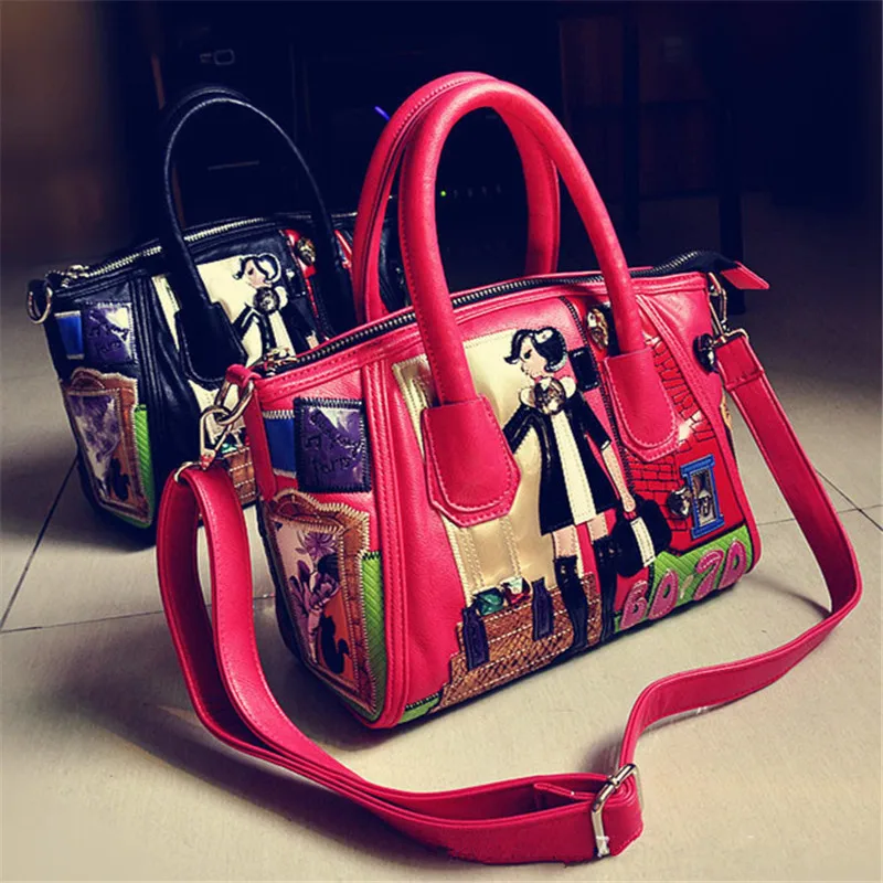 Ladies Handbag Shoulder Diagonal Package Hand Embroidery Flower Stitching Personality Smiley Bag
Ladies Handbag Shoulder Diagonal Package Hand Embroidery Flower Stitching Personality Smiley Bag