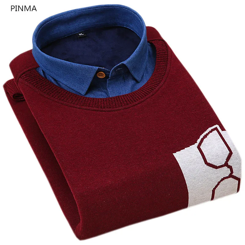 New Autumn High Quality Velvet Mens Pullover Patchwork Sweaters Thicken Slim Casual Men Printed Warm Men Clothes Fake two pieces
New Autumn High Quality Velvet Mens Pullover Patchwork Sweaters Thicken Slim Casual Men Printed Warm Men Clothes Fake two pieces