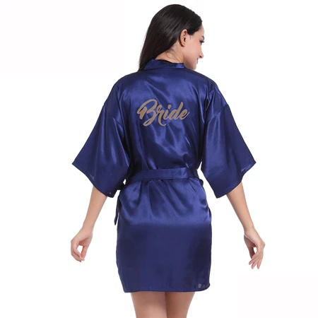 High Grade Silk Satin Wedding Bride Robe Solid Bathrobe Short Kimono Robe Night Robe Bath Robe Fashion Dressing Gown For Women
High Grade Silk Satin Wedding Bride Robe Solid Bathrobe Short Kimono Robe Night Robe Bath Robe Fashion Dressing Gown For Women
