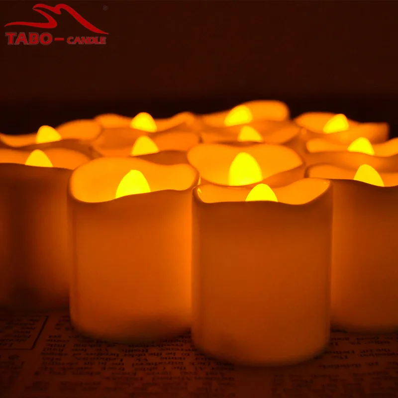 Image Led Tealight Candles Wholesale Yellow Flikering Candle for Wedding Decoration Set of 12 Pcs