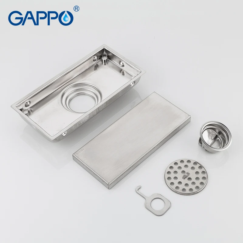 GAPPO стоки из нержавеющей стали recgangle анти-запах Ванная комната душ Трап Душ пол