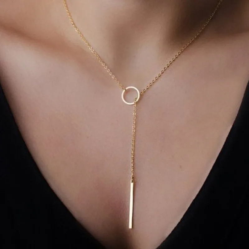 Сексуальное ожерелье-ошейник простая Подвеска золотого цвета ожерелье модные