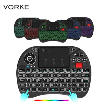 

X8 RGB Backlight 2.4G Mini Wireless QWERTY Keyboard Touchpad Combo with Multi Touch & Scroll Wheel