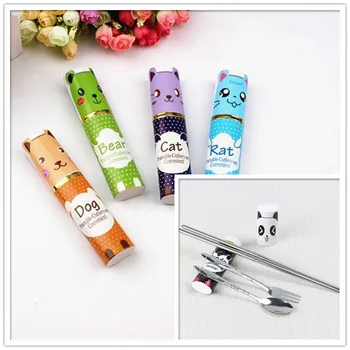 200set 3pcs/set Stainless Steel Cutlery Cartoon Travel Chopstick Fork Portable Dinnerware With Box Gift For Kids ZA1203
200set 3pcs/set Stainless Steel Cutlery Cartoon Travel Chopstick Fork Portable Dinnerware With Box Gift For Kids ZA1203