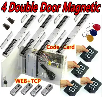4 Double-Side open Door PSU Power 4 Door/8 Readers Web IP Access controller board+4 Code/EM Card reader+Magnetic Lock+Metal Exit
4 Double-Side open Door PSU Power 4 Door/8 Readers Web IP Access controller board+4 Code/EM Card reader+Magnetic Lock+Metal Exit