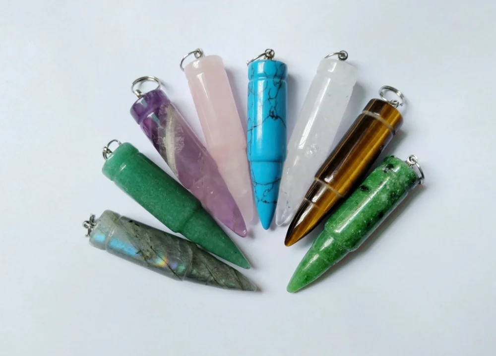 Multi Quartz Crystal Stone Point Pendant,Natural Gem Stone Bullet Healing Point Pendant For jewelry Making,10x45mm
Multi Quartz Crystal Stone Point Pendant,Natural Gem Stone Bullet Healing Point Pendant For jewelry Making,10x45mm