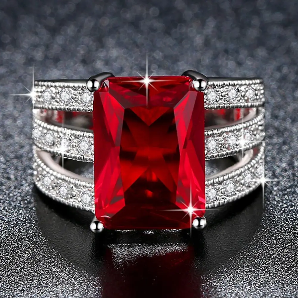 Beiver Exquisite Huge Red Stone Ring for Women Rhodium Plated Micro Pave Cubic Zirconia Ladies Party Jewelry
Beiver Exquisite Huge Red Stone Ring for Women Rhodium Plated Micro Pave Cubic Zirconia Ladies Party Jewelry