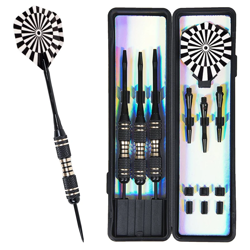 3Pcs Professional Black 23g Copper Steel Tip Darts Set with Dart Box for Outdoor Sports Games for Kids Children
3Pcs Professional Black 23g Copper Steel Tip Darts Set with Dart Box for Outdoor Sports Games for Kids Children