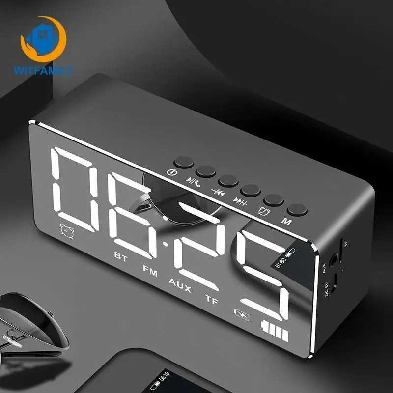Wireless Bluetooth Alarm Clock Mobile Computer Mini Home Overweight Subwoofer LED table clock Lights Mirror Speaker
Wireless Bluetooth Alarm Clock Mobile Computer Mini Home Overweight Subwoofer LED table clock Lights Mirror Speaker