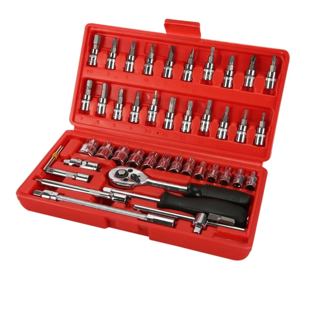 Professional Hardware Car Repair Tool 46pcs/box Socket Set Ratchet Torque Wrench Combo Tools Kit Auto Repairing Accessories
Professional Hardware Car Repair Tool 46pcs/box Socket Set Ratchet Torque Wrench Combo Tools Kit Auto Repairing Accessories
