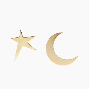 XIAO YOUNG Asymmetry Star With Moon Stud Earrings Gold Color Creative Chic Fashion Jewlery Japan Fashion Jewelry Wholesale Gift
XIAO YOUNG Asymmetry Star With Moon Stud Earrings Gold Color Creative Chic Fashion Jewlery Japan Fashion Jewelry Wholesale Gift