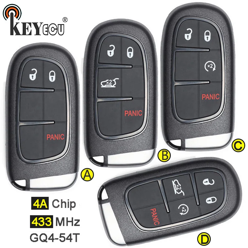 2015 2016 2017 2 Smart Key fits 2013-2018 Ram Keyless Entry Remote Fob GQ4-54T