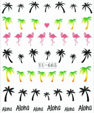 1x ネイルステッカー パームツリー フラミンゴ水転送ステッカー ネ イル デ カール ステッカー opp袖梱包YU665(China)