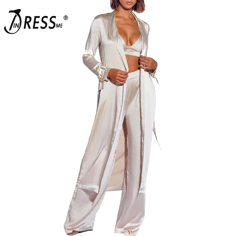 INDRSESME Women V Neck Sexy Party 3 Piece Long Sleeve Belt Coat Suit Club For Lady Fashion New Set Strap Vest Full Length Pant
INDRSESME Women V Neck Sexy Party 3 Piece Long Sleeve Belt Coat Suit Club For Lady Fashion New Set Strap Vest Full Length Pant