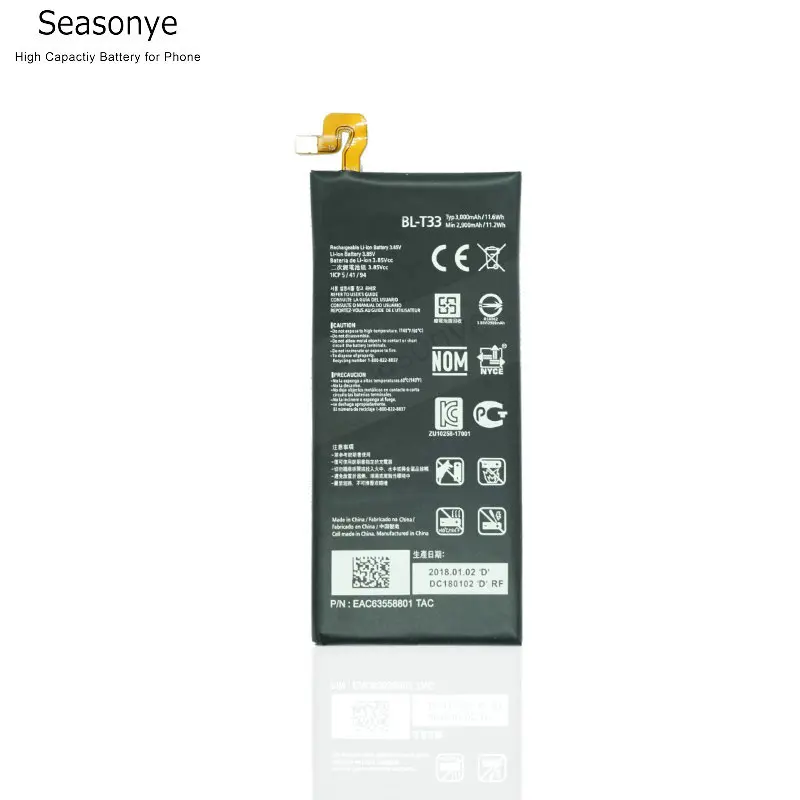 Seasonye 2900mAh / 11.2Wh BL-T33 Phone Replacement Battery + Screwdriver Tools For LG Q6 M700A M700AN M700DSK M700N
Seasonye 2900mAh / 11.2Wh BL-T33 Phone Replacement Battery + Screwdriver Tools For LG Q6 M700A M700AN M700DSK M700N