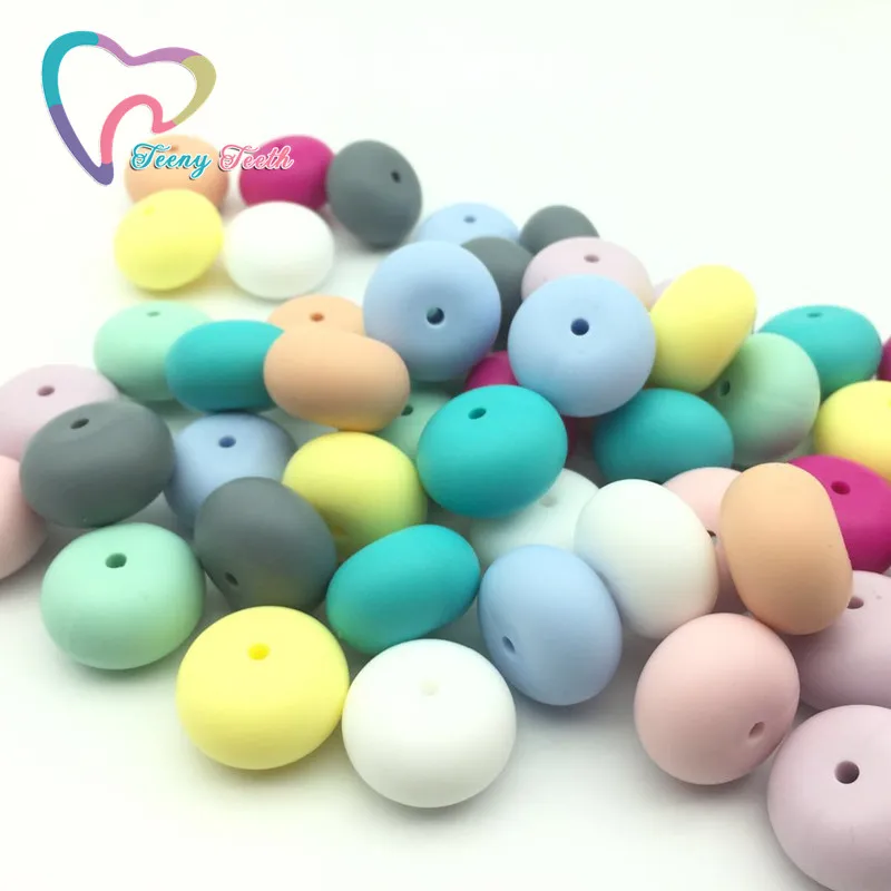 Teeny Teeth 20 PCS Large Abacus Silicone beads for Silicone Teething Necklace FDA Approval DIY Loose Beads Safe For Mom and Baby
Teeny Teeth 20 PCS Large Abacus Silicone beads for Silicone Teething Necklace FDA Approval DIY Loose Beads Safe For Mom and Baby