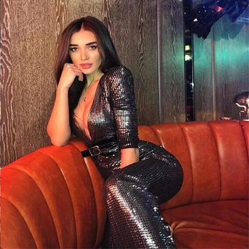 2019 Women Silver Short Sleeve Deep V Neck Summer Jumpsuit Sequin Fashion Clubwear Celebrity Party Verano Jumpsuits Wholesale
2019 Women Silver Short Sleeve Deep V Neck Summer Jumpsuit Sequin Fashion Clubwear Celebrity Party Verano Jumpsuits Wholesale