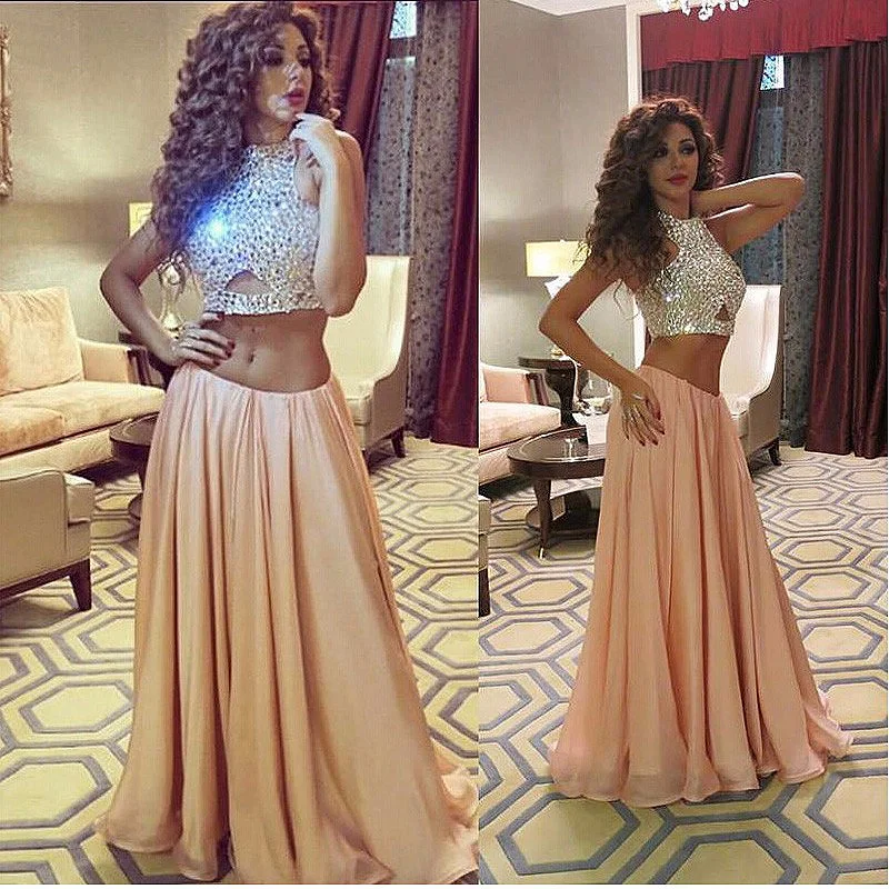 Sexy Chiffon Two Pieces A-Line Evening Dresses 2018 Beaded Prom Dresses Halter Sweep Train Sleeveless Prom Gown Evening Party W2
Sexy Chiffon Two Pieces A-Line Evening Dresses 2018 Beaded Prom Dresses Halter Sweep Train Sleeveless Prom Gown Evening Party W2