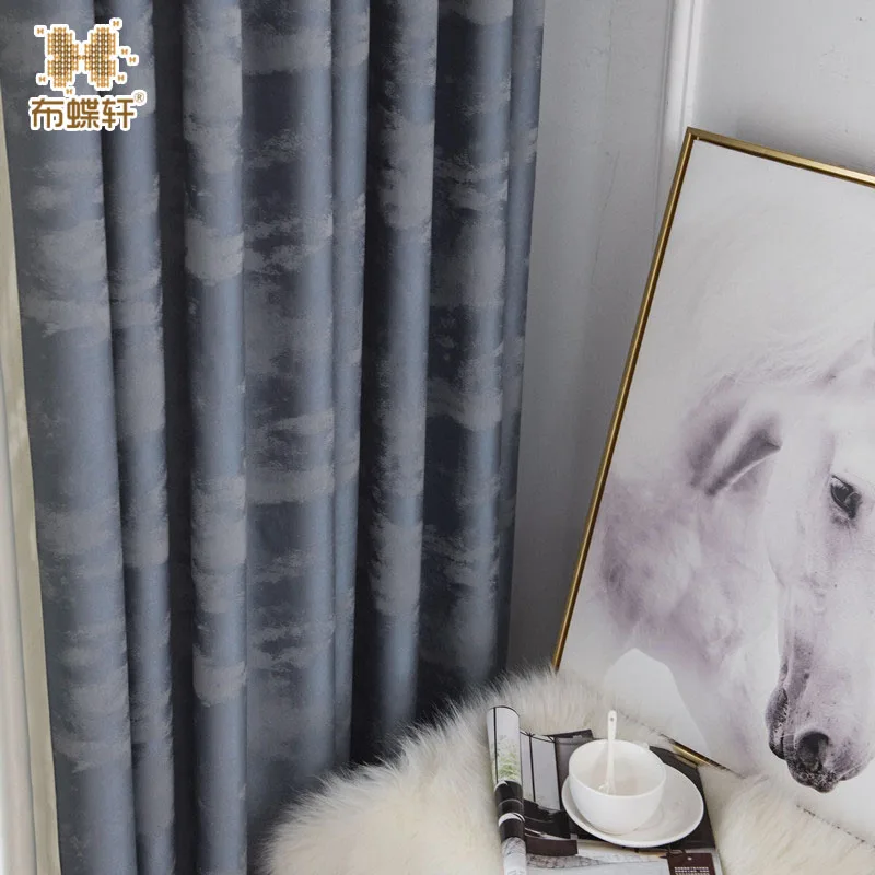 2019 New Summer Luxury Style Thick Jacquard Faux Silk Blackout Fabric Window Curtains for Living Room Bedroom Customized Size | Дом и сад