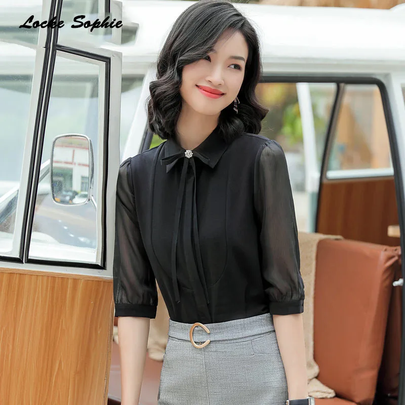 Ladies Plus size Slim fit blouses tops 2019 Summer cotton mesh Splicing hollow short sleeve Primer shirts women's Skinny |